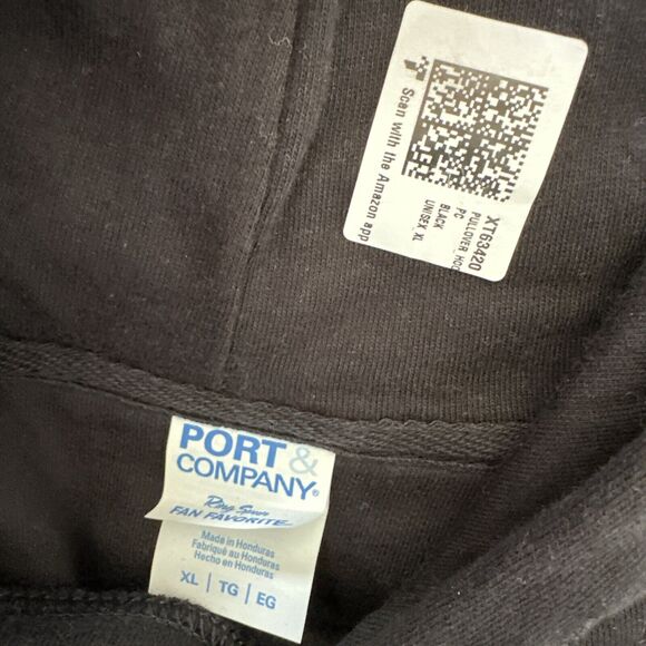 Solid Front, with "Karma 87" on The Back Mens Sweater Hoodie Sz XL Hooded Black - Picture 4 of 7